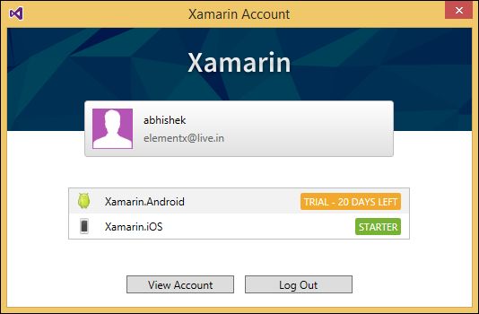 Xamarin Account